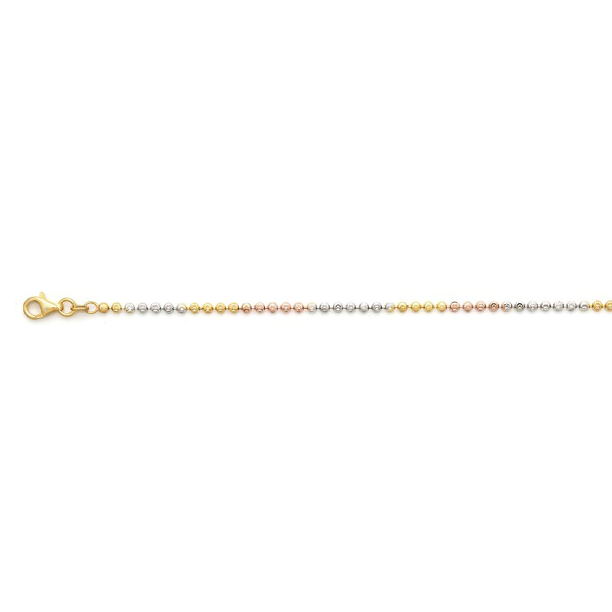 Italienisches Mond Armband ca. 18 cm+ 2.5 cm Extender, 925 Silber Tricolor ca. 2,53g