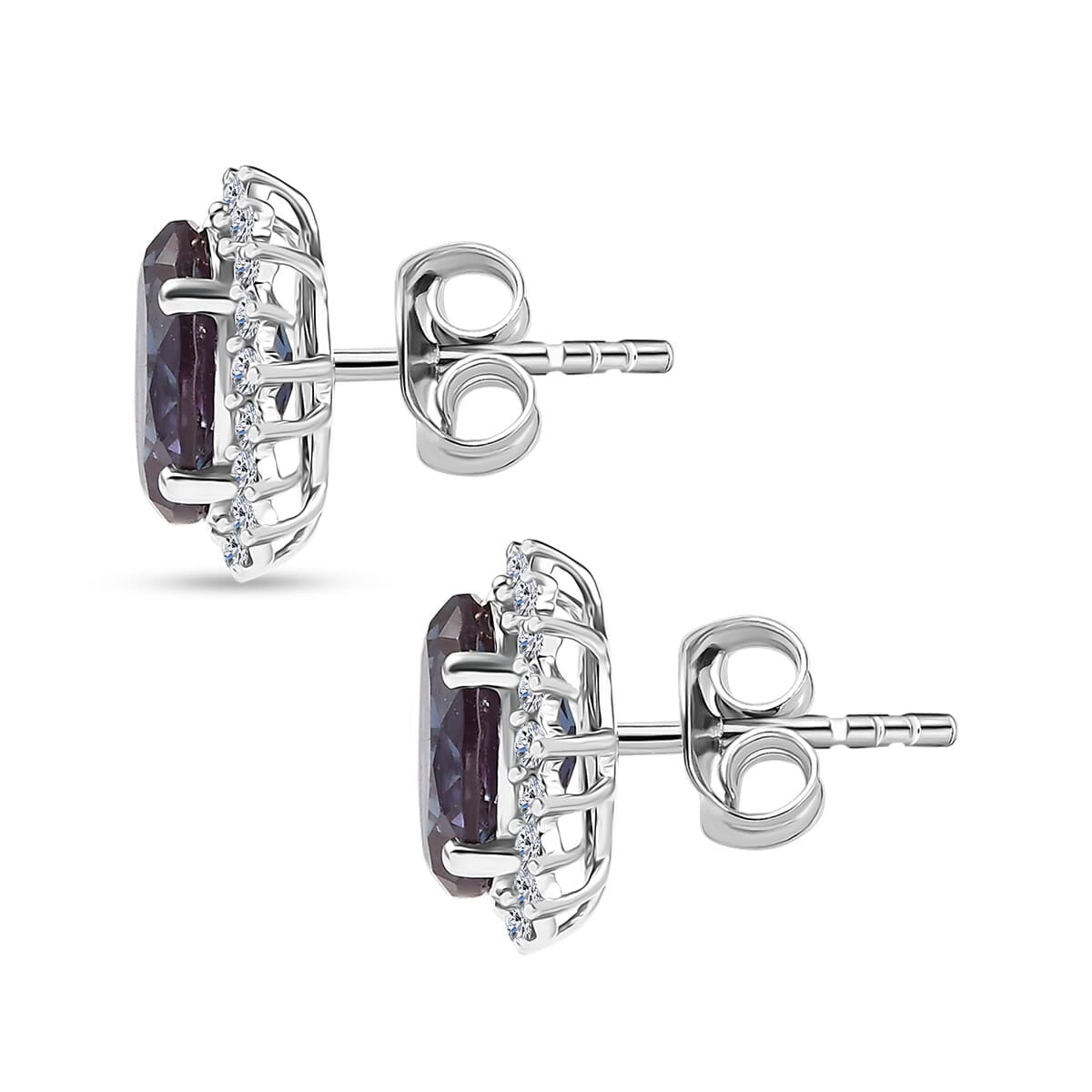AAA Lab Grown Alexandrit, Lab Grown Diamant AGI zertifiziert Ohrringe 417 Gold ca. 3.88 ct