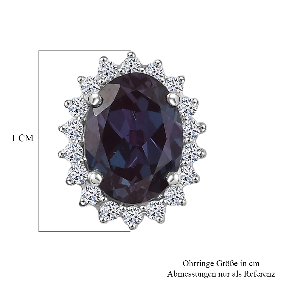 AAA Lab Grown Alexandrit, Lab Grown Diamant AGI zertifiziert Ohrringe 417 Gold ca. 3.88 ct