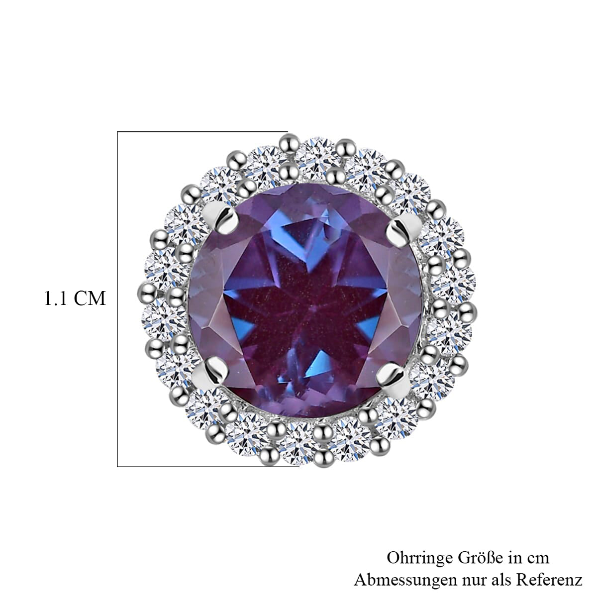 AAA Lab Grown Alexandrit, Lab Grown Diamant Ohrringe, AGI zertifiziert und geprüft, 417 Weiß Gold ca. 3.56 ct