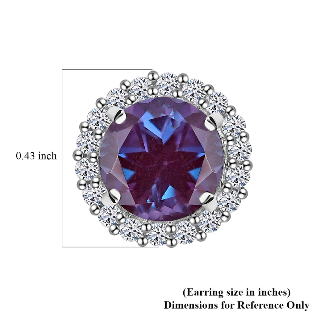 AAA Lab Grown Alexandrit, Lab Grown Diamant Ohrringe, AGI zertifiziert und geprüft, 417 Weiß Gold ca. 3.56 ct
