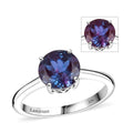 AAA Lab Grown Alexandrit Ring, AGI zertifiziert und geprüft, 417 Weiß Gold (Größe 20.00) ca. 2.14 ct
