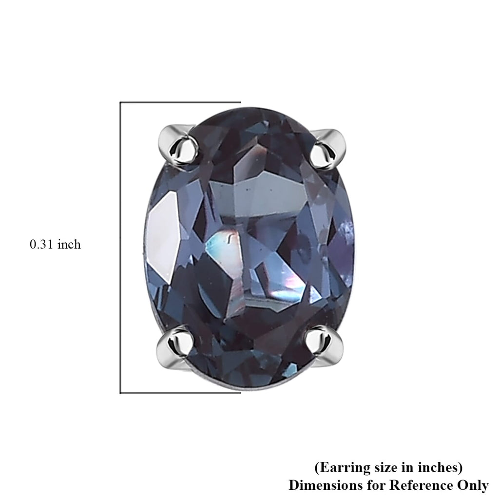 Luxuriant - AAA Lab Grown Alexandrit Ohrringe, AGI zertifiziert und geprüft, 417 Weiß Gold ca. 2.56 ct