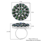 Simulierter schwarzer Opal Ring, flexibel (Größe 17.00-19.00), 316L Edelstahl