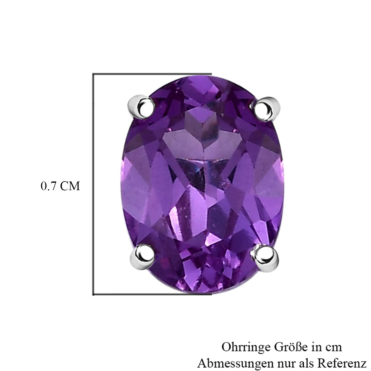 LUXURIANT zertifizierte und geprüfte AAA Labor lila Saphir Solitär Ohrringe in 417 Weißgold - 2,88 ct.