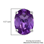 LUXURIANT zertifizierte und geprüfte AAA Labor lila Saphir Solitär Ohrringe in 417 Weißgold - 2,88 ct.