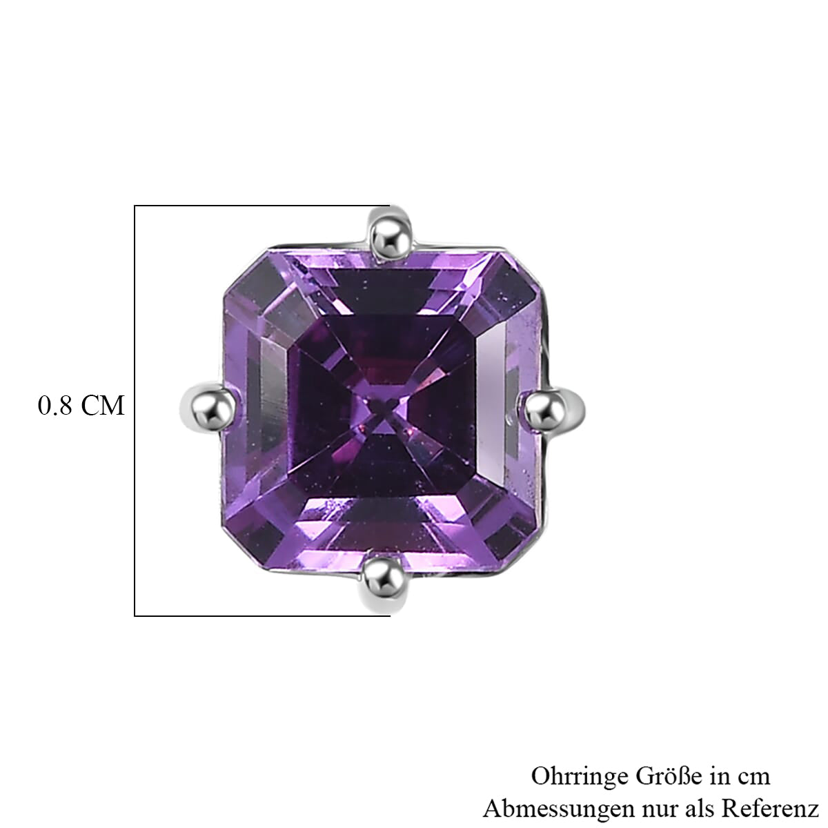 LUXURIANT zertifizierte und geprüfte AAA Labor lila Saphir Solitär Ohrringe in 417 Weißgold - 2,52 ct.