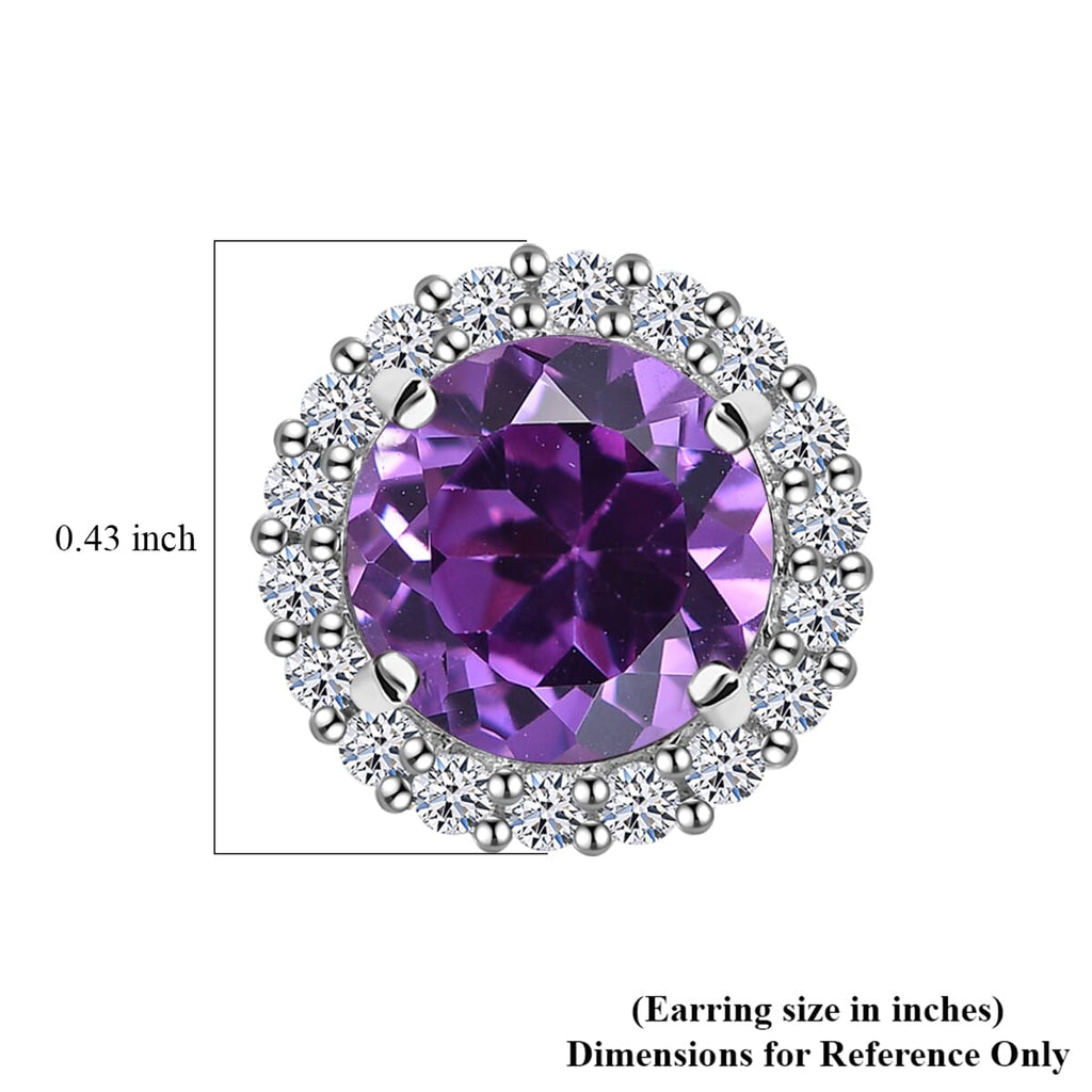 AAA Lab Grown Farbwechsel-Saphir, Lab Grown Diamant AGI zertifiziert Ohrringe 417 Gold ca. 4.56 ct