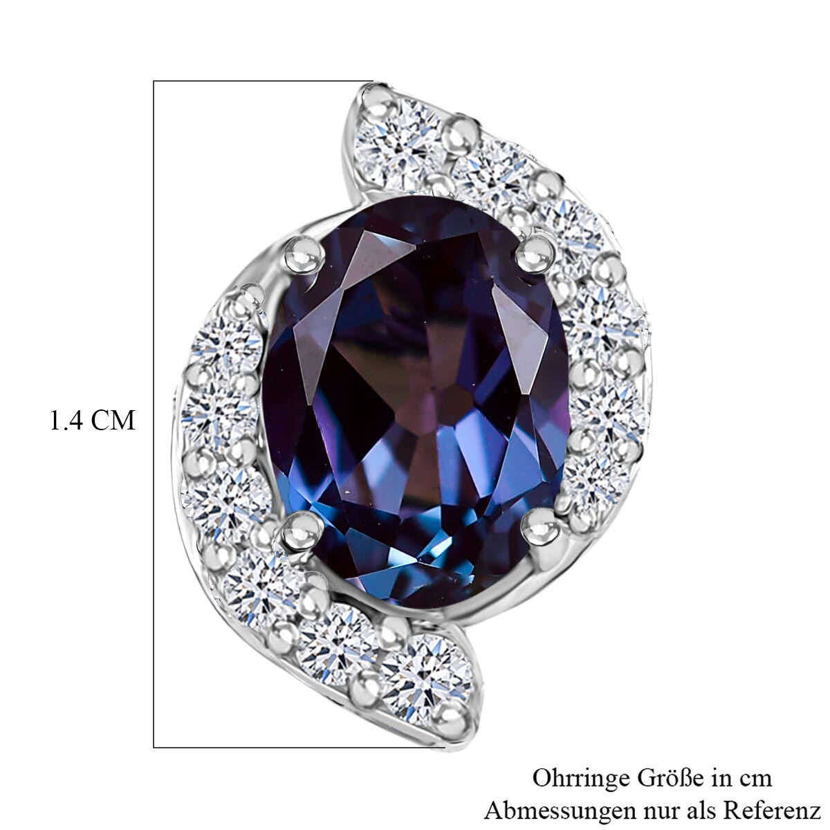 AAA Lab Grown Alexandrit, Lab Grown Diamant AGI zertifiziert Ohrringe 417 Gold ca. 3.94 ct