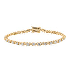 LUXURIANT DIAMOND -  Lab Grown Diamant VS-EF Armband ca. 18.5 cm 925 Silber vergoldet ca. 2.50 ct