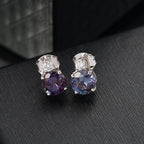 LUXURIANT zertifizierte und geprüfte AAA Labor Alexandrit und SI-GH Labor Diamant Ohrringe in 417 Weißgold - 3,15 ct.