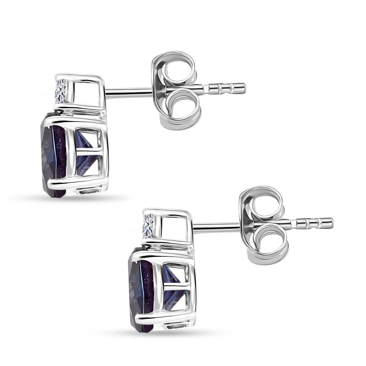 LUXURIANT zertifizierte und geprüfte AAA Labor Alexandrit und SI-GH Labor Diamant Ohrringe in 417 Weißgold - 3,15 ct.