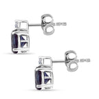 LUXURIANT zertifizierte und geprüfte AAA Labor Alexandrit und SI-GH Labor Diamant Ohrringe in 417 Weißgold - 3,15 ct.