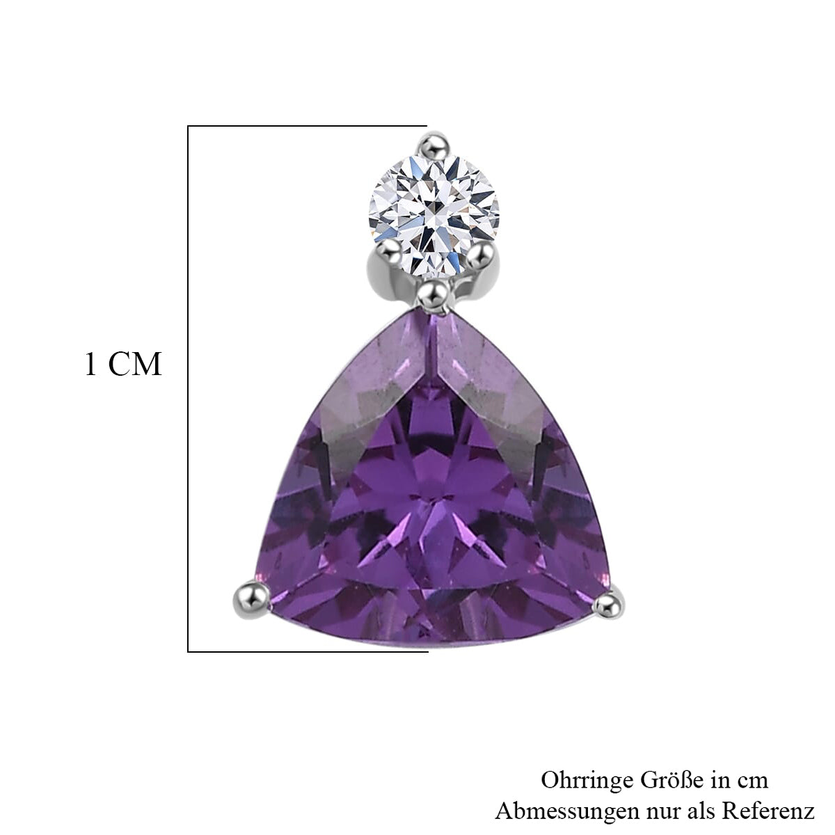 AAA Lab Grown Farbwechsel-Saphir, Lab Grown Diamant AGI zertifiziert Ohrringe 417 Gold ca. 3.33 ct