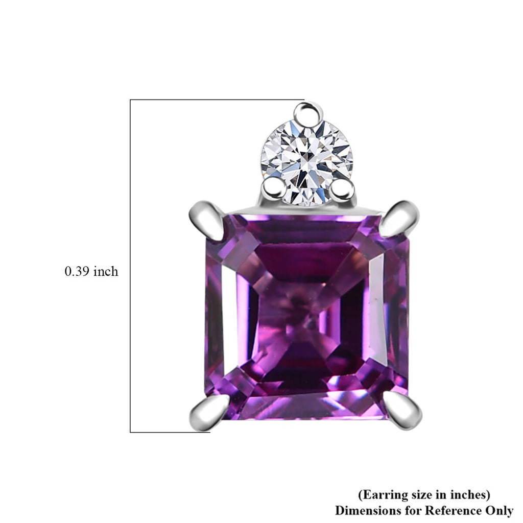 AAA Lab Grown Farbwechsel-Saphir, Lab Grown Diamant AGI zertifiziert Ohrringe 417 Gold ca. 2.64 ct
