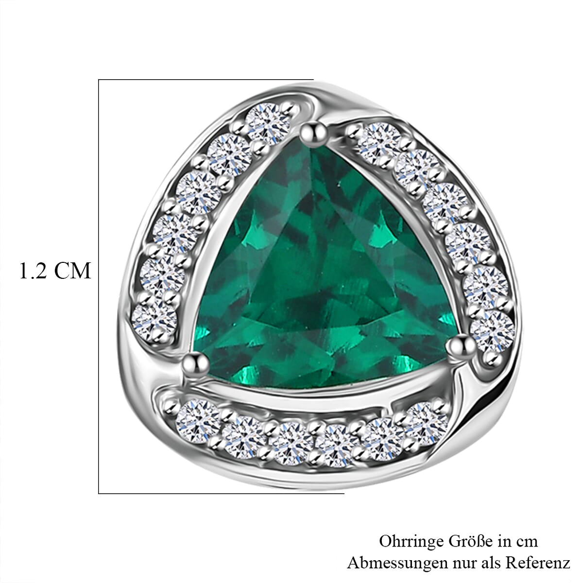 AAA Lab Grown Smaragd, Lab Grown Diamant AGI zertifiziert Ohrringe 417 Gold ca. 2.54 ct