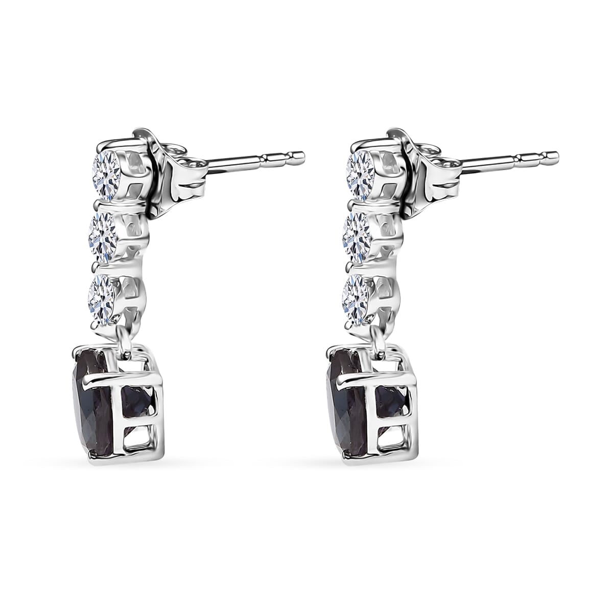 AAA Lab Grown Alexandrit, Lab Grown Diamant Ohrringe, AGI zertifiziert und geprüft, 417 Weiß Gold ca. 3.93 ct