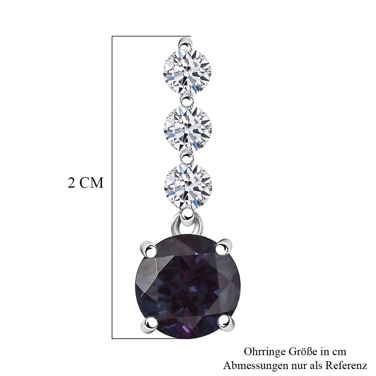 AAA Lab Grown Alexandrit, Lab Grown Diamant Ohrringe, AGI zertifiziert und geprüft, 417 Weiß Gold ca. 3.93 ct