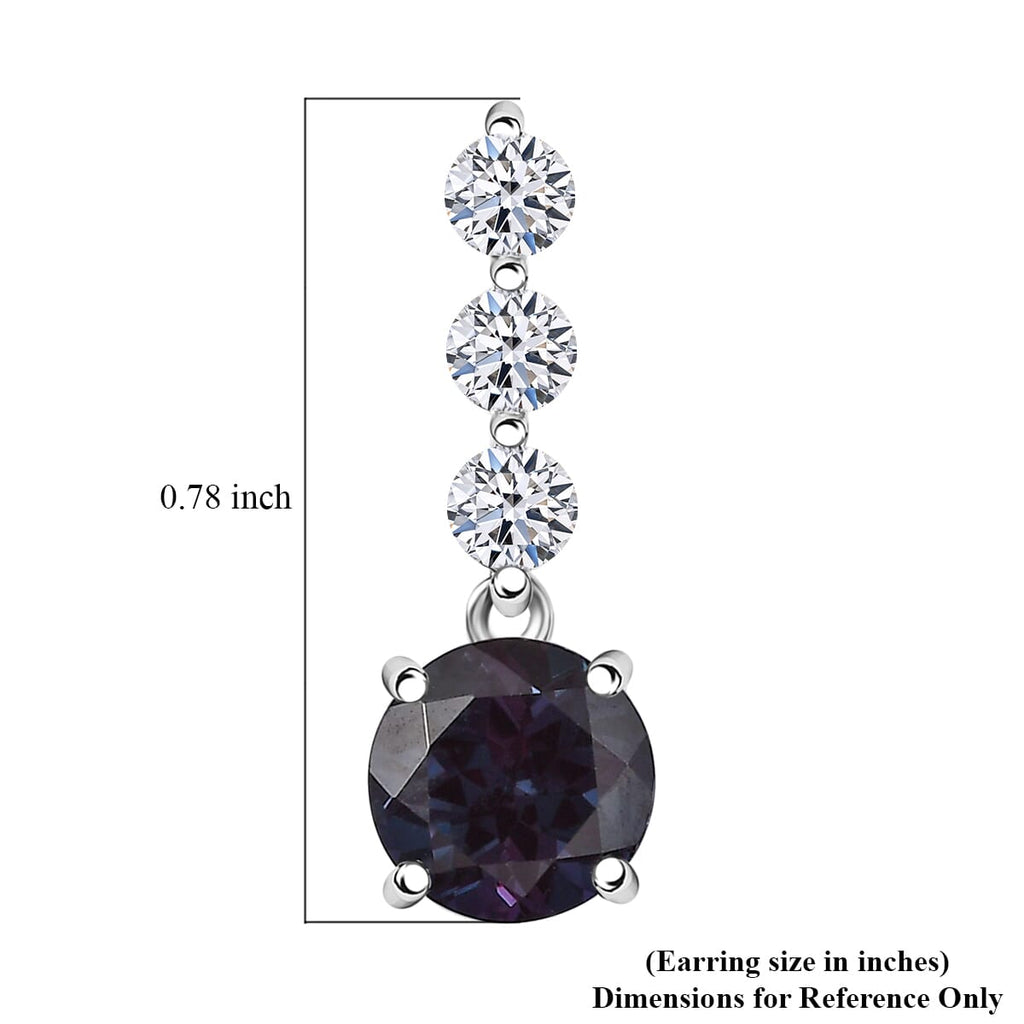 AAA Lab Grown Alexandrit, Lab Grown Diamant Ohrringe, AGI zertifiziert und geprüft, 417 Weiß Gold ca. 3.93 ct