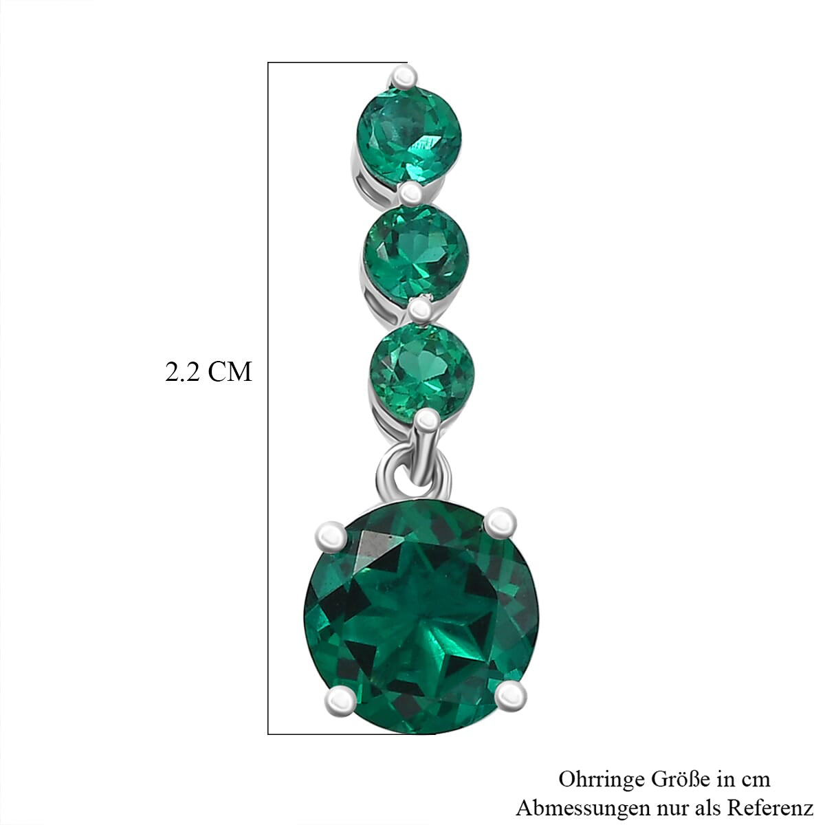 AAA Lab Grown Smaragd Ohrringe, AGI zertifiziert und geprüft, 417 Weiß Gold ca. 2.89 ct