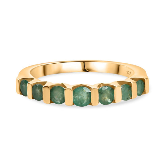 Kagem Sambischer Smaragd Ring 925 Silber vergoldet (Größe 20.00) ca. 0,70 ct