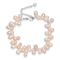 Mehrfarbige Süßwasser Perle Armband ca. 19 cm +5 cm extender, Edelstahl