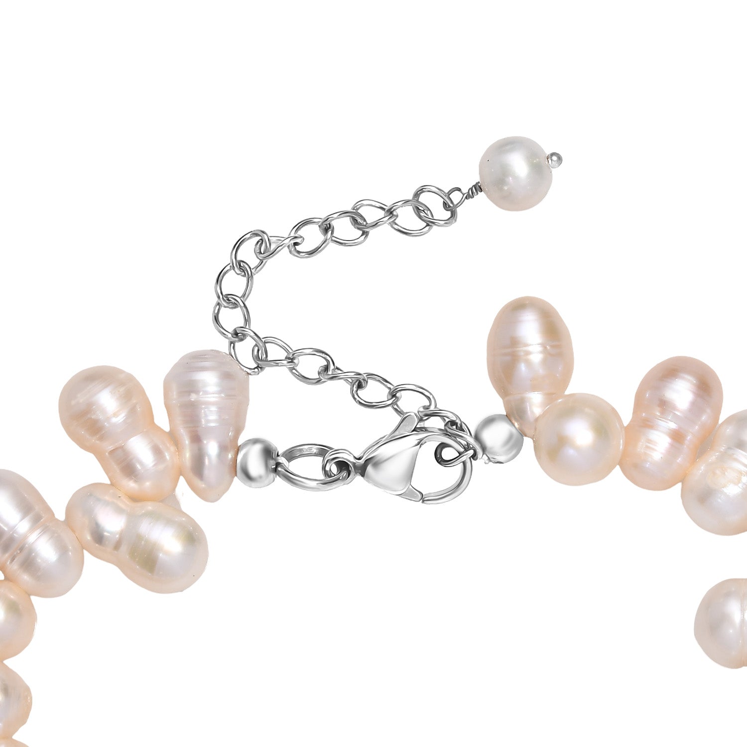 Mehrfarbige Süßwasser Perle Armband ca. 19 cm +5 cm extender, Edelstahl