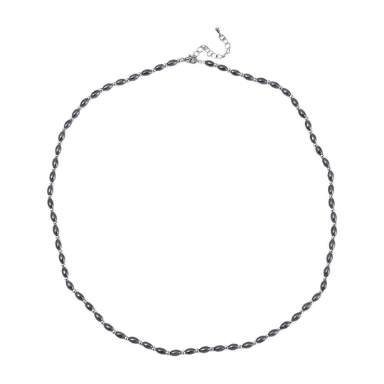 Pfaufarbene Muschelperle (6x4 mm) Halskette ca. 50 cm + 5 cm Extender