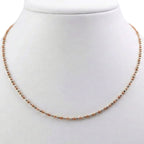 Italienische Mond Kette ca. 45 cm+ 5 cm Extender, 925 Silber, Rosévergoldet und Platiniert ca. 5,62g