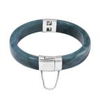 EXTREM SELTEN - Natürlicher Olmek Jadeit Armreif ca. 19 cm 925 Silber rhodiniert ca. 250.00 ct