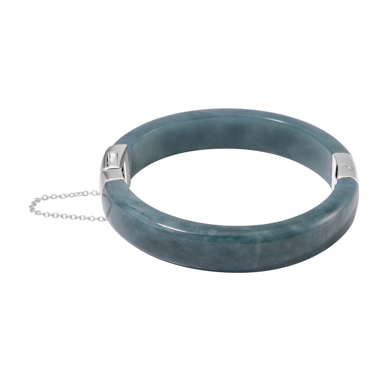 EXTREM SELTEN - Natürlicher Olmek Jadeit Armreif ca. 19 cm 925 Silber rhodiniert ca. 250.00 ct
