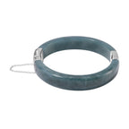 EXTREM SELTEN - Natürlicher Olmek Jadeit Armreif ca. 19 cm 925 Silber rhodiniert ca. 250.00 ct