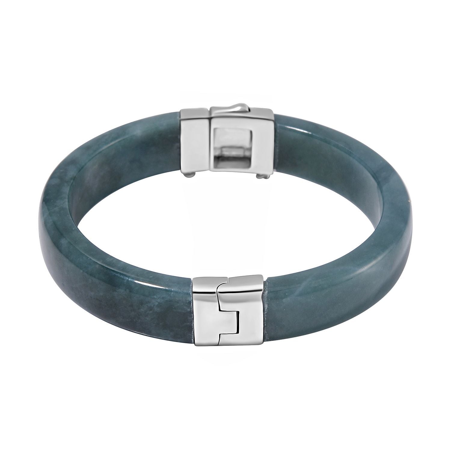 EXTREM SELTEN - Natürlicher Olmek Jadeit Armreif ca. 19 cm 925 Silber rhodiniert ca. 250.00 ct