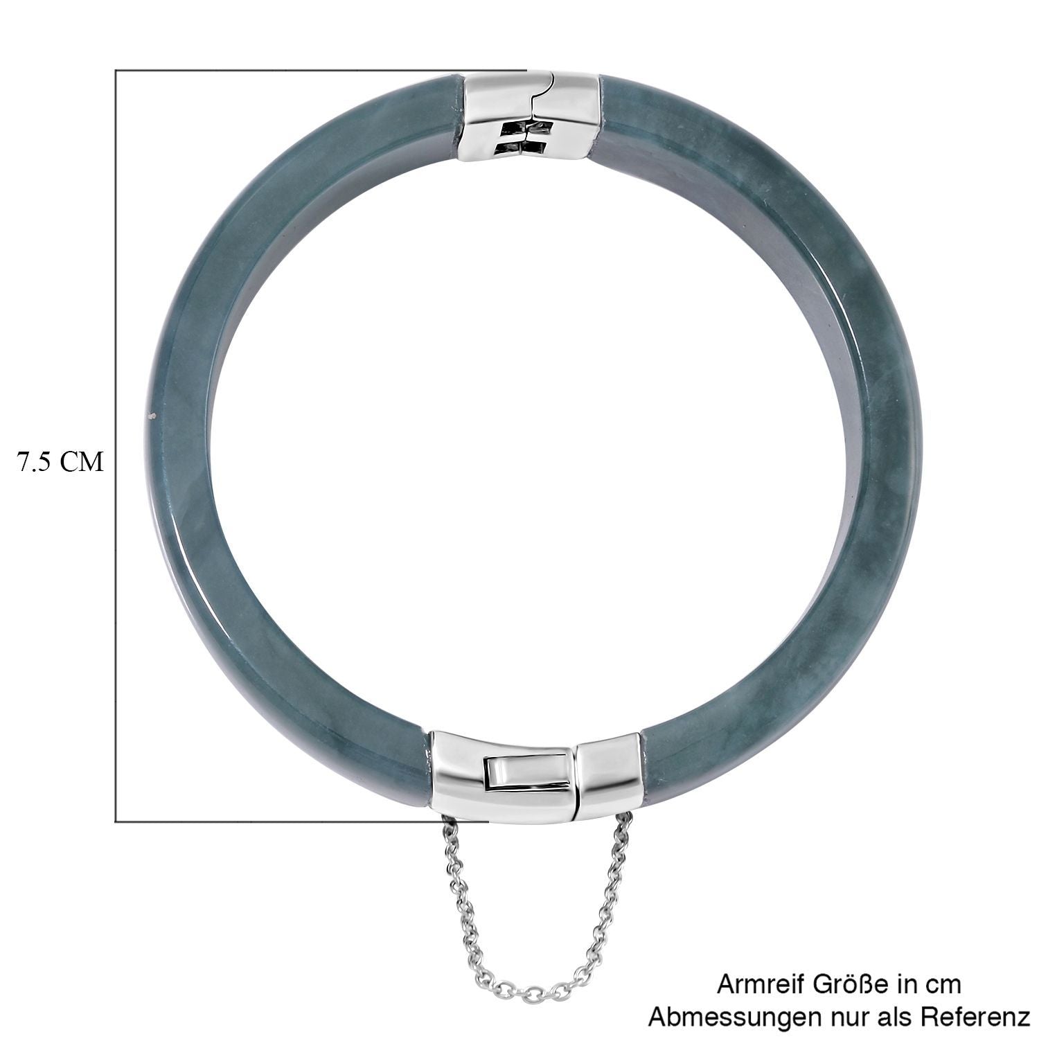 EXTREM SELTEN - Natürlicher Olmek Jadeit Armreif ca. 19 cm 925 Silber rhodiniert ca. 250.00 ct