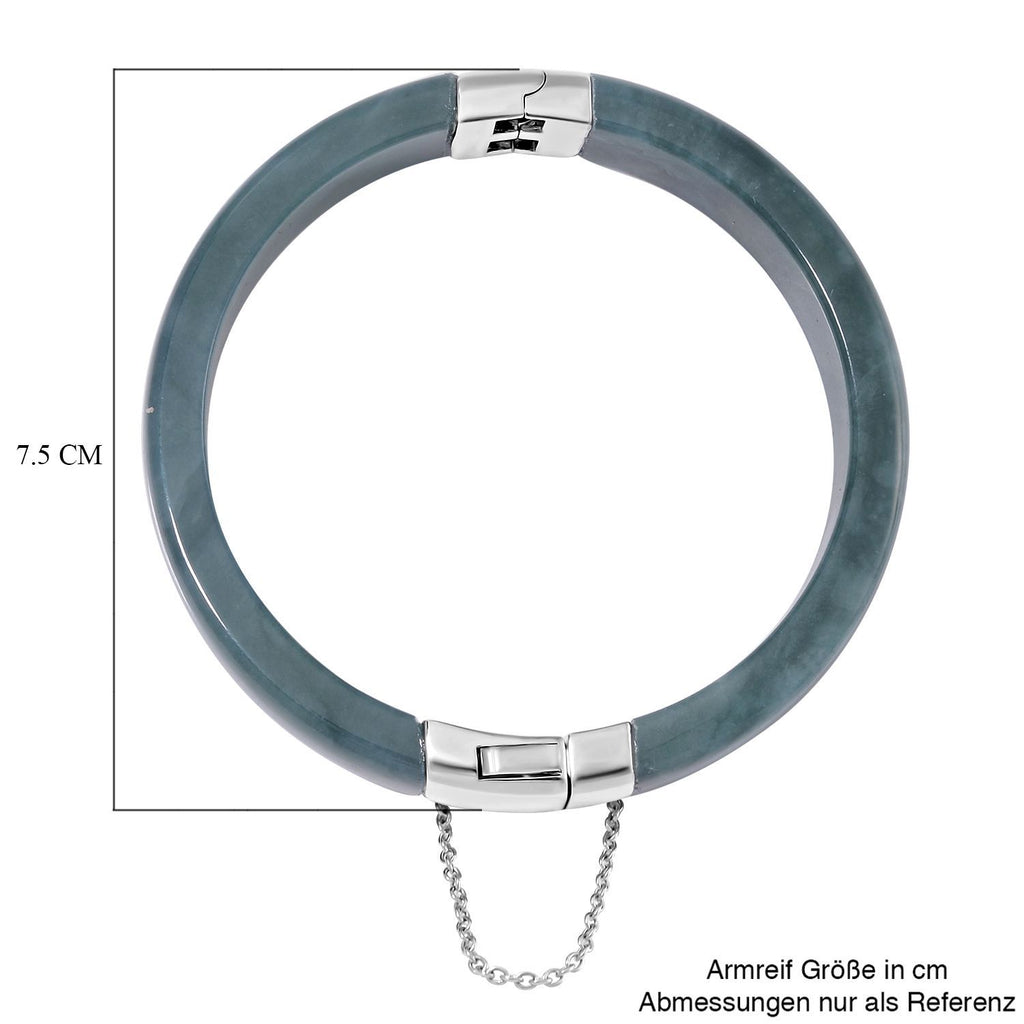 EXTREM SELTEN - Natürlicher Olmek Jadeit Armreif ca. 19 cm 925 Silber rhodiniert ca. 250.00 ct