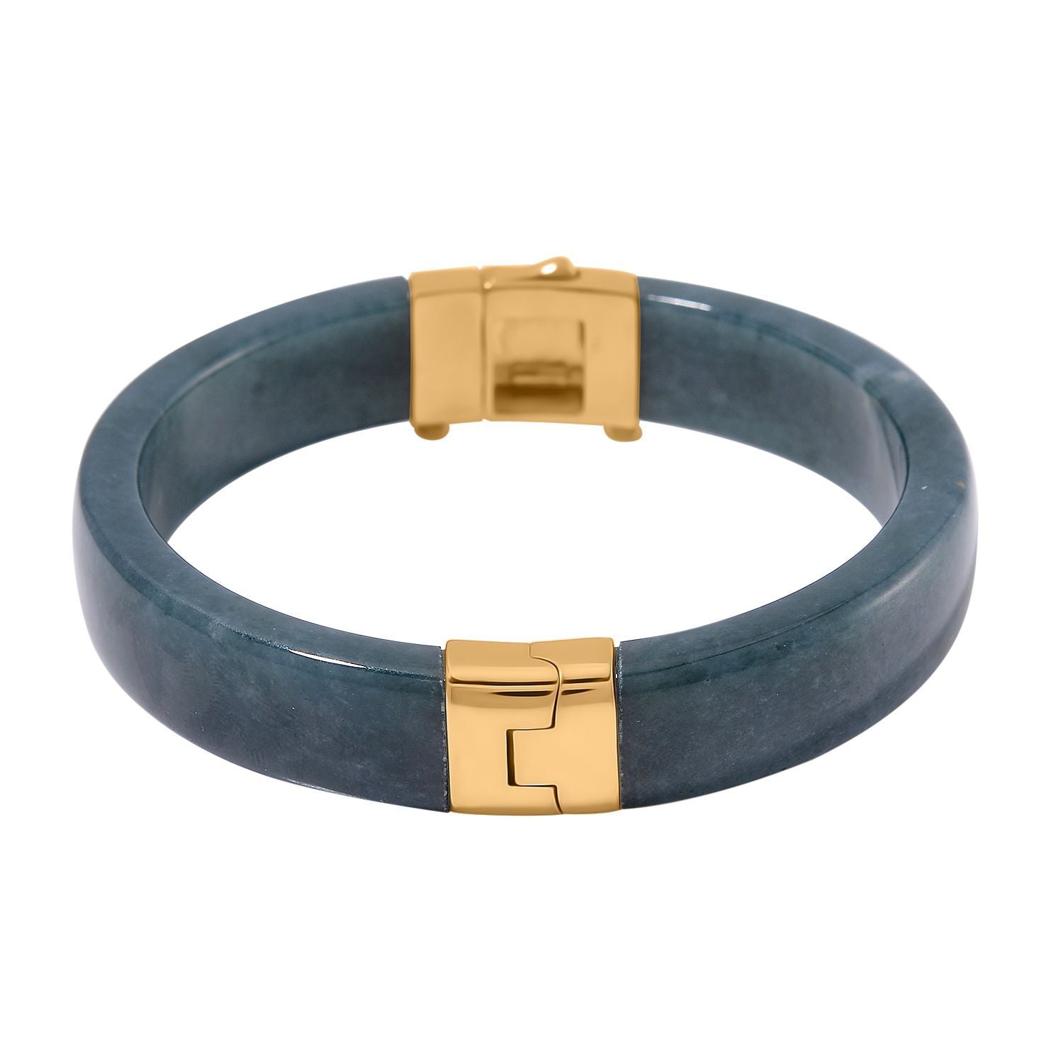 EXTREM SELTEN - Natürlicher Olmek Jadeit Armreif ca. 19 cm 925 Silber vergoldet ca. 250.00 ct