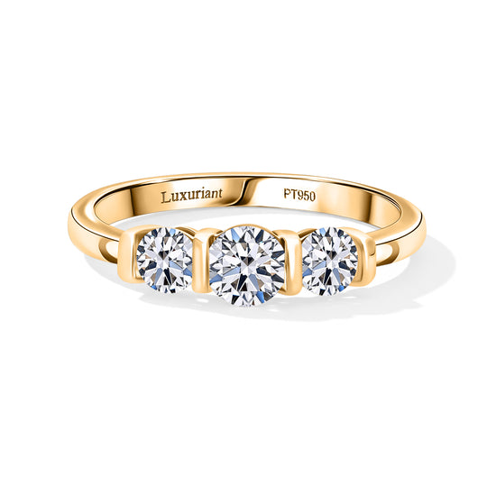 LUXURIANT SGL zertifizierter VS-GH Labor Diamant Trilogie Ring, 925 Silber rhodiniert - 1 ct.