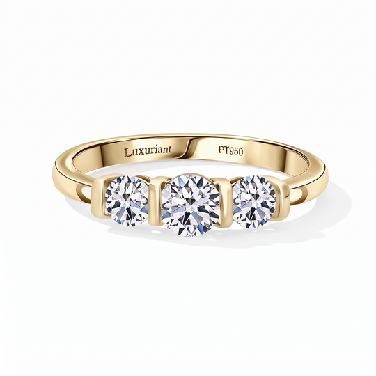 LUXURIANT SGL zertifizierter VS-GH Labor Diamant Trilogie Ring, 925 Silber rhodiniert - 1 ct.
