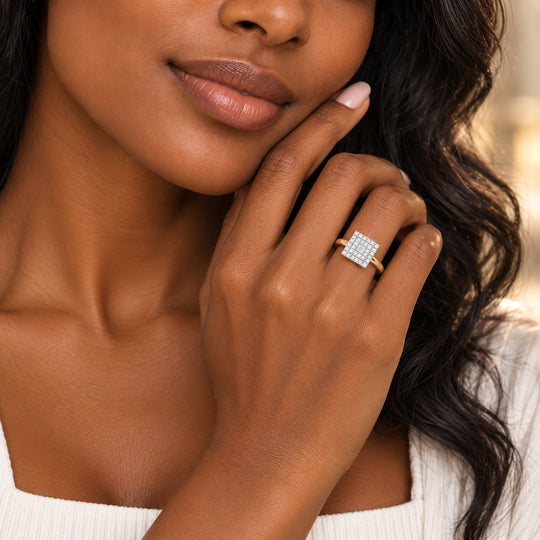 LUXURIANT 1 ct. SGL zertifizierter SI-GH Labor Diamant Ring in 375 Gold
