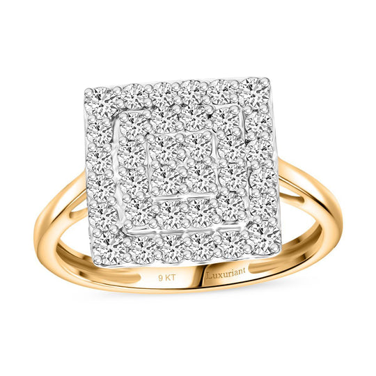LUXURIANT 1 ct. SGL zertifizierter SI-GH Labor Diamant Ring in 375 Gold