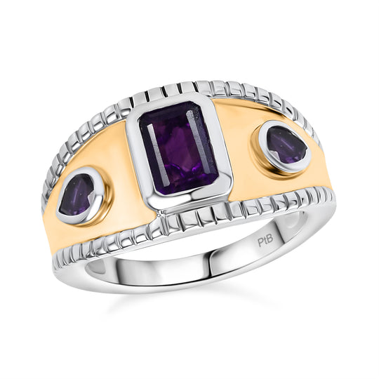 Afrikanischer Amethyst Ring Messing (Größe 18.00) ca. 1,29 ct