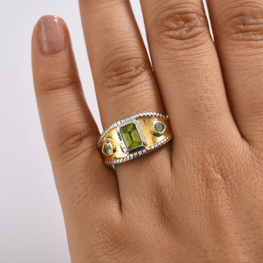 Peridot Ring Messing (Größe 20.00) ca. 1,37 ct