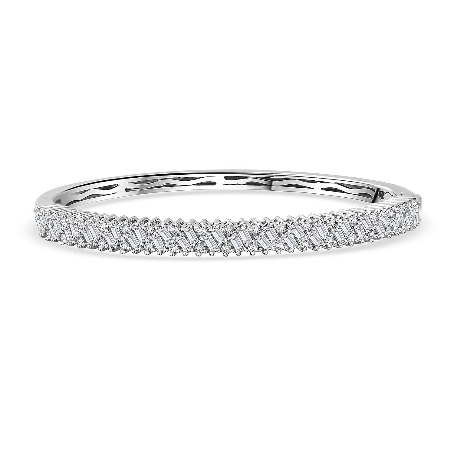 D'Joy Moissanit Armreif ca. 18.5 cm 925 Silber rhodiniert ca. 3.37 ct