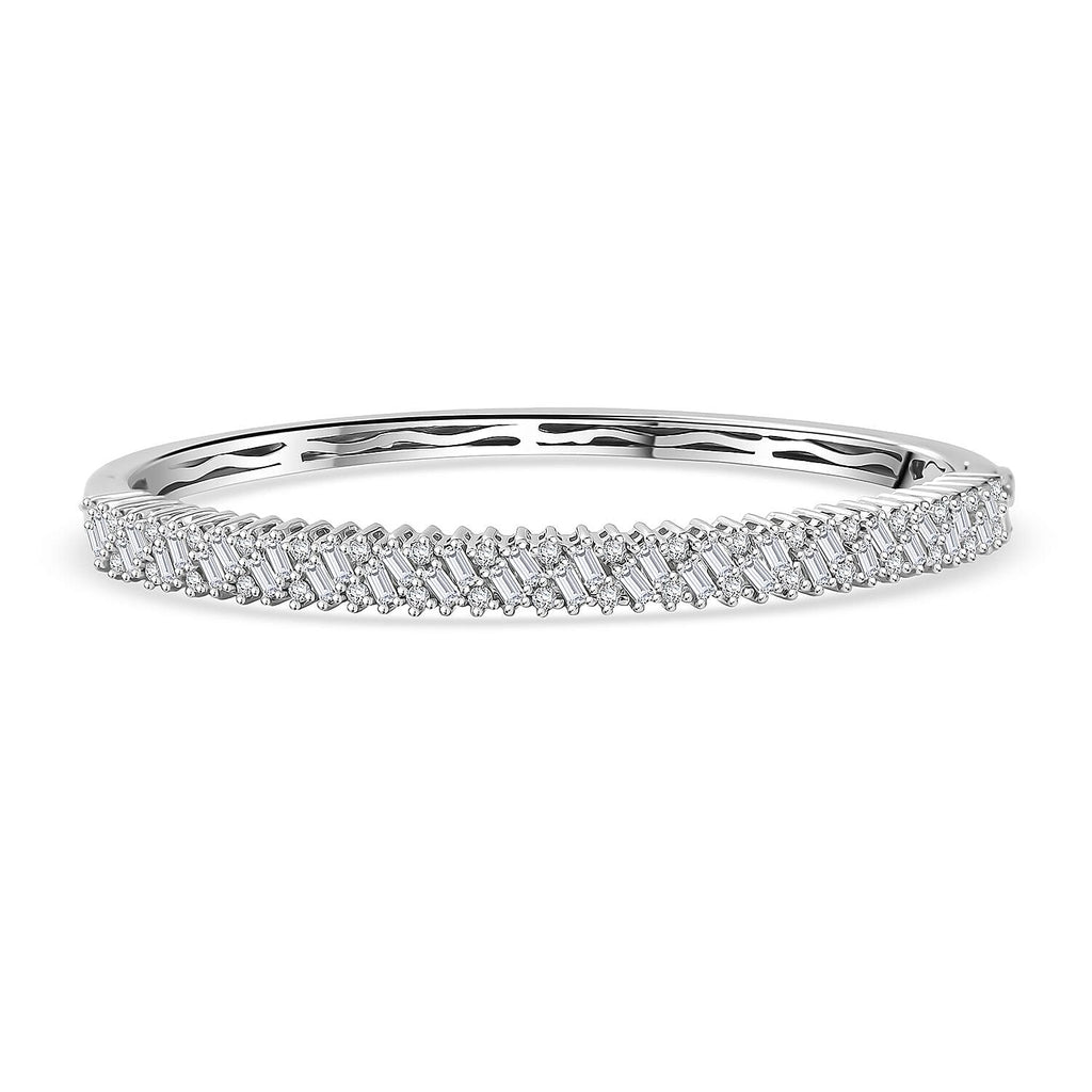 D'Joy Moissanit Armreif ca. 18.5 cm 925 Silber rhodiniert ca. 3.37 ct