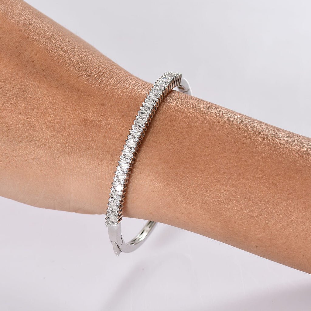 D'Joy Moissanit Armreif ca. 18.5 cm 925 Silber rhodiniert ca. 3.37 ct