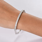 D'Joy Moissanit Armreif ca. 18.5 cm 925 Silber rhodiniert ca. 3.37 ct