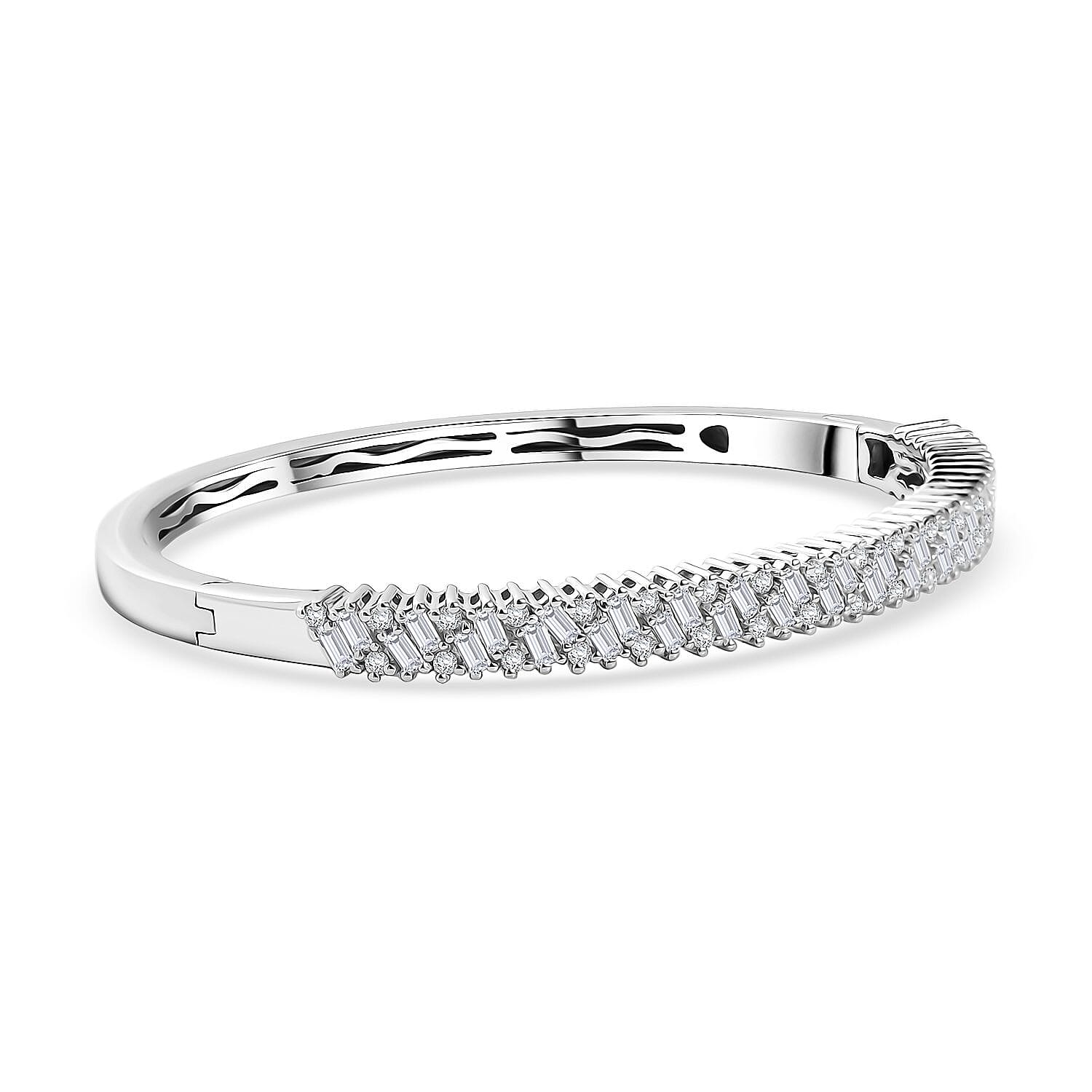 D'Joy Moissanit Armreif ca. 18.5 cm 925 Silber rhodiniert ca. 3.37 ct