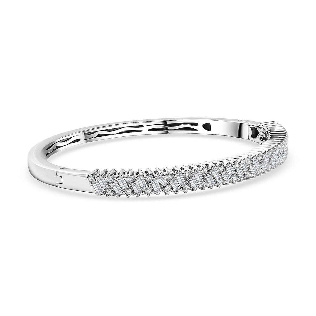 D'Joy Moissanit Armreif ca. 18.5 cm 925 Silber rhodiniert ca. 3.37 ct