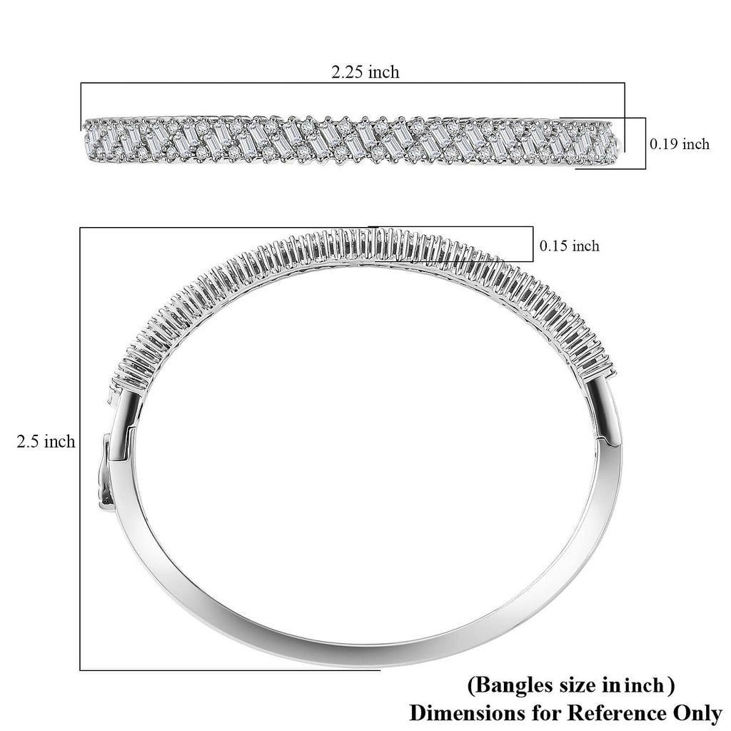 D'Joy Moissanit Armreif ca. 18.5 cm 925 Silber rhodiniert ca. 3.37 ct