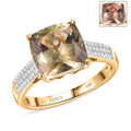 LUXORO AAA Turkizit, Weißer Diamant Ring 585 Gold (Größe 19.00) ca. 5,22 ct